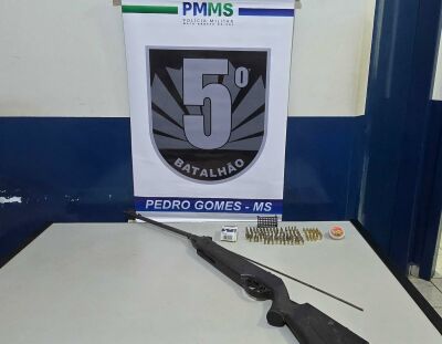 Imagem da notícia Idoso é preso com arma modificada e mais de 130 cartuchos na MS-215, em Pedro Gomes